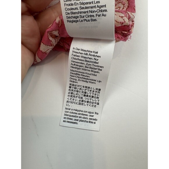 J Crew Voile Tossed Floral Top Blouse  Sleeveless Pink Tassel Office Size XS - Picture 15 of 15